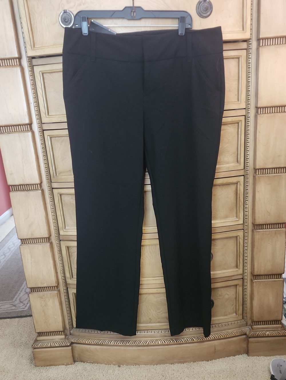 Daisy Fuentes Black Straight-Leg Dress Trousers